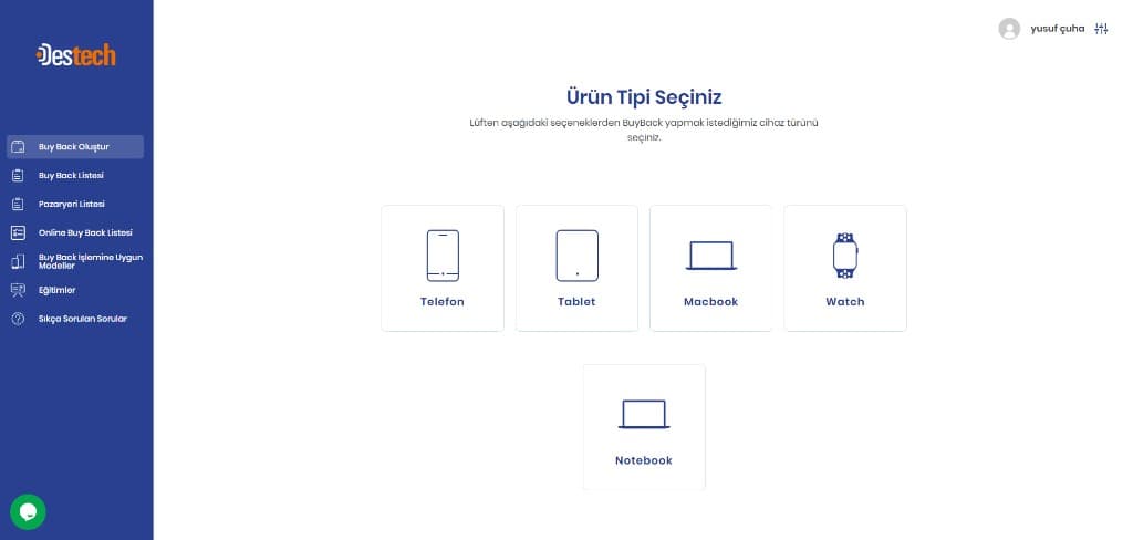 Destekbilişim — Müşteri destek ve işlem yüzeyi