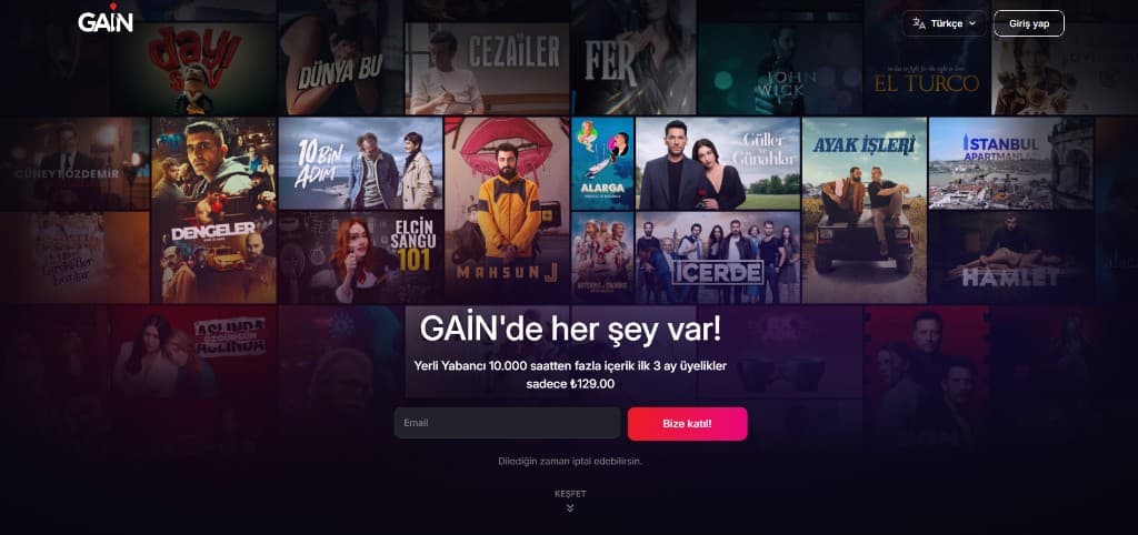 GAIN — Raporlama ve ürün operasyon yüzeyi