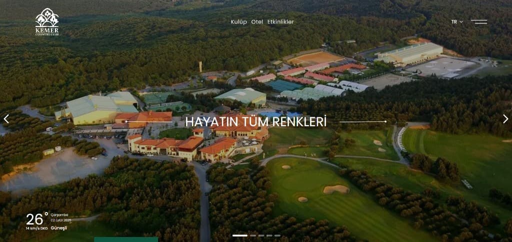 Kemer Country — Kurumsal site yüzeyi