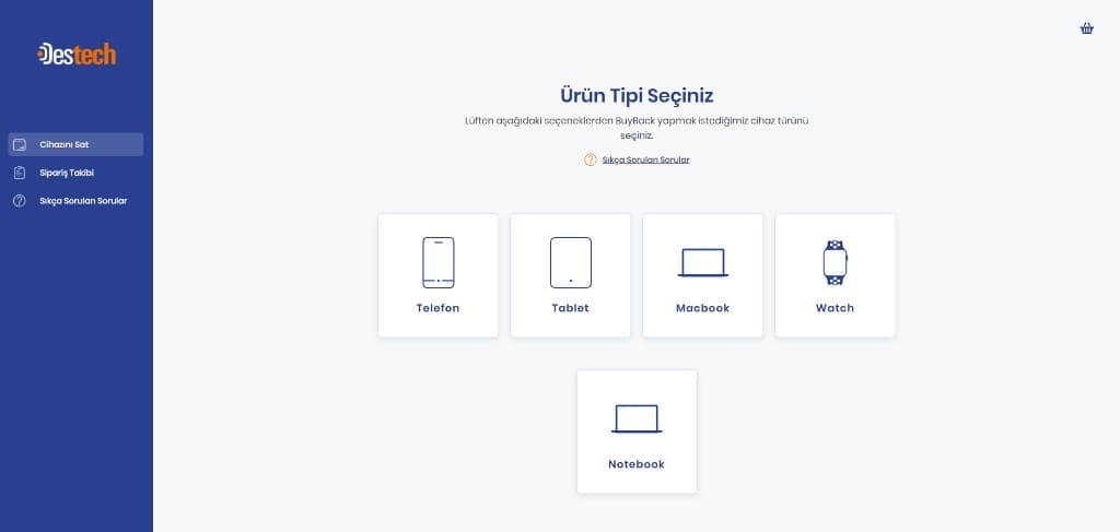 Onlinebuyback — Buyback ürün arayüzü