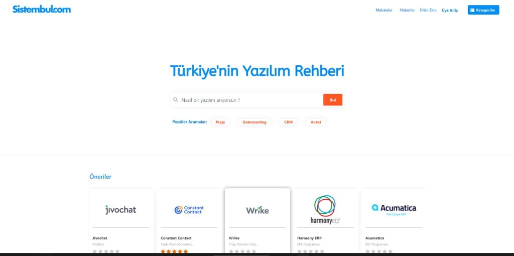 Sistembul — Web ürün ve listeleme yüzeyi